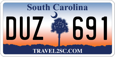 SC license plate DUZ691