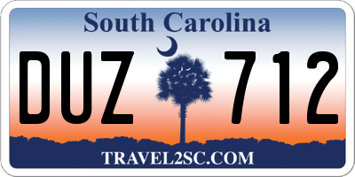 SC license plate DUZ712