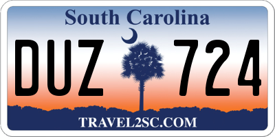 SC license plate DUZ724