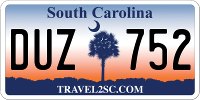 SC license plate DUZ752