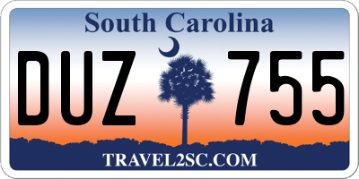 SC license plate DUZ755