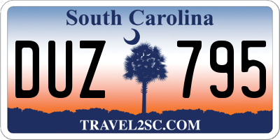 SC license plate DUZ795
