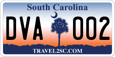 SC license plate DVA002