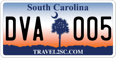 SC license plate DVA005
