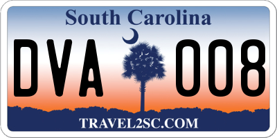 SC license plate DVA008