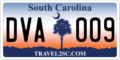 SC license plate DVA009