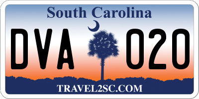 SC license plate DVA020