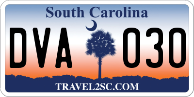SC license plate DVA030