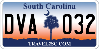 SC license plate DVA032