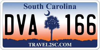 SC license plate DVA166