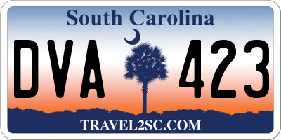 SC license plate DVA423