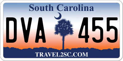 SC license plate DVA455