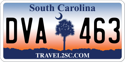 SC license plate DVA463