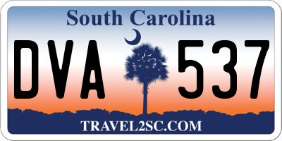 SC license plate DVA537