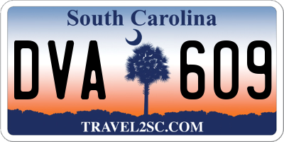 SC license plate DVA609
