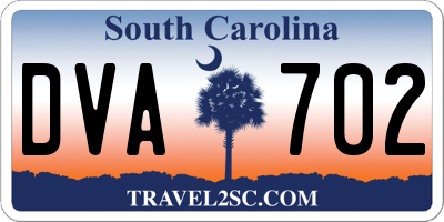 SC license plate DVA702