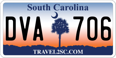SC license plate DVA706