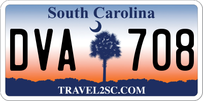 SC license plate DVA708