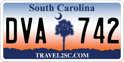 SC license plate DVA742