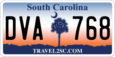SC license plate DVA768