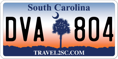 SC license plate DVA804