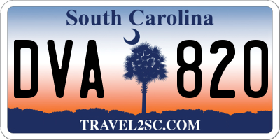 SC license plate DVA820