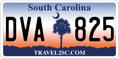 SC license plate DVA825