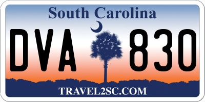 SC license plate DVA830