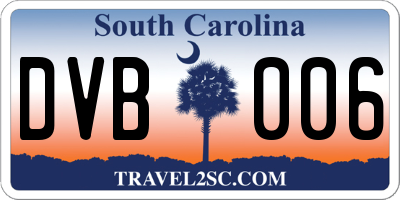SC license plate DVB006
