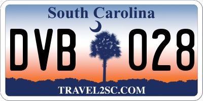 SC license plate DVB028