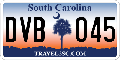 SC license plate DVB045