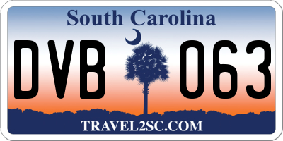 SC license plate DVB063