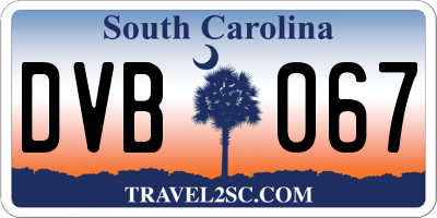 SC license plate DVB067