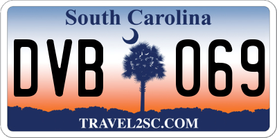 SC license plate DVB069