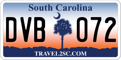 SC license plate DVB072