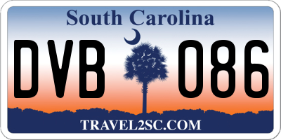 SC license plate DVB086