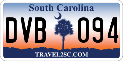 SC license plate DVB094
