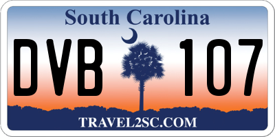 SC license plate DVB107