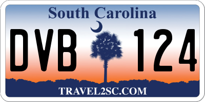 SC license plate DVB124