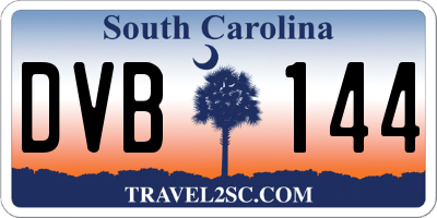 SC license plate DVB144