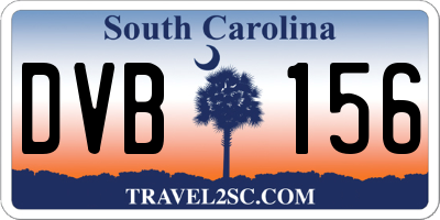 SC license plate DVB156