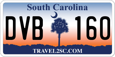 SC license plate DVB160