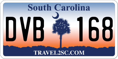 SC license plate DVB168