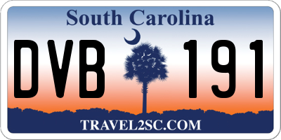 SC license plate DVB191