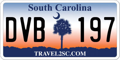 SC license plate DVB197