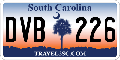 SC license plate DVB226