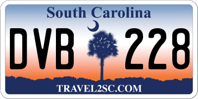 SC license plate DVB228