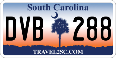 SC license plate DVB288
