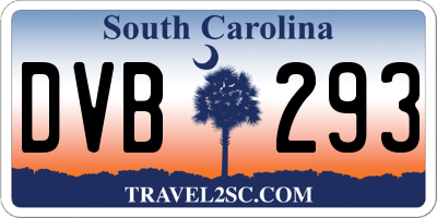 SC license plate DVB293