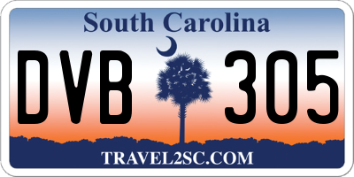SC license plate DVB305